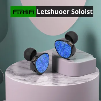 Letshuoer Solist | Silikonski Taljeni Kevlar Dinamičnega Voznika IEM Slušalke Z Dvojno Pin OCC 2,5 mm Uravnoteženo Kabel in 4.4 mm Adapter